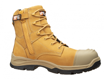 Boots No8 Safety Goldie Zip 11 Laceup Wheat