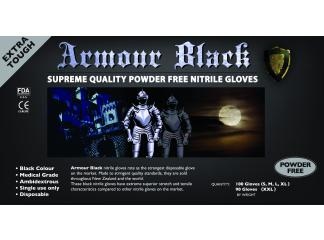 Armour Black Nitrile Disposable Gloves